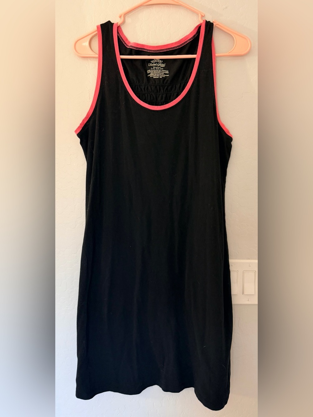 Faded Glory casual dress black with pink trim